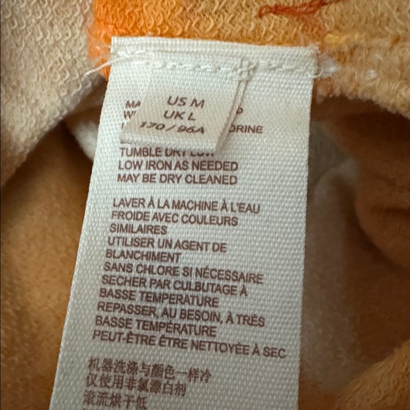 Free People Tie Dye Orange Midi Length Boho Top Dress size medium - Picture 12 of 14